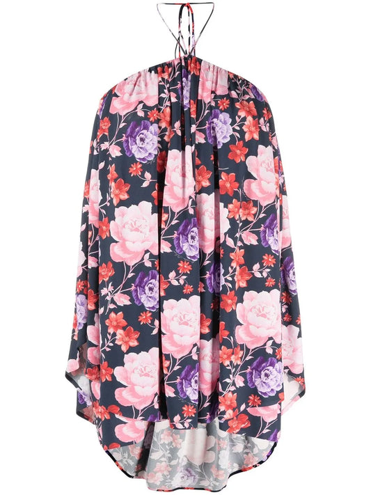 Floral-Print Halterneck Dress