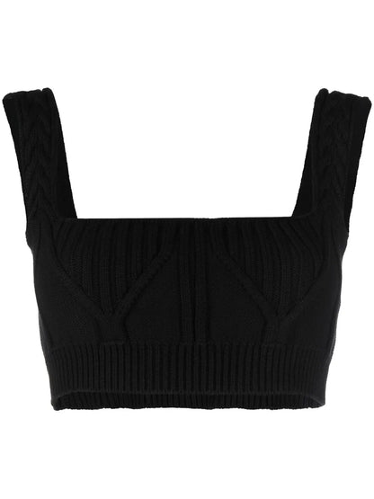 Miles Ribbed-Knit Cropped Top