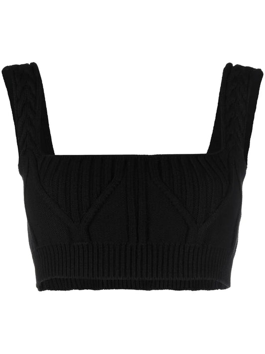 Miles Ribbed-Knit Cropped Top