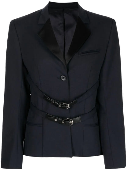 Buckled-Waistband Detail Blazer