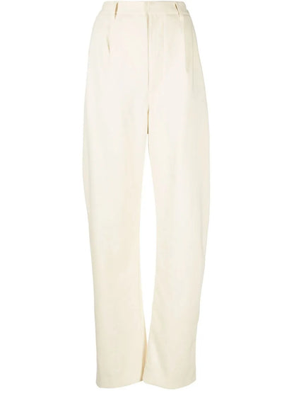 Straight-Leg Cotton-Blend Trousers