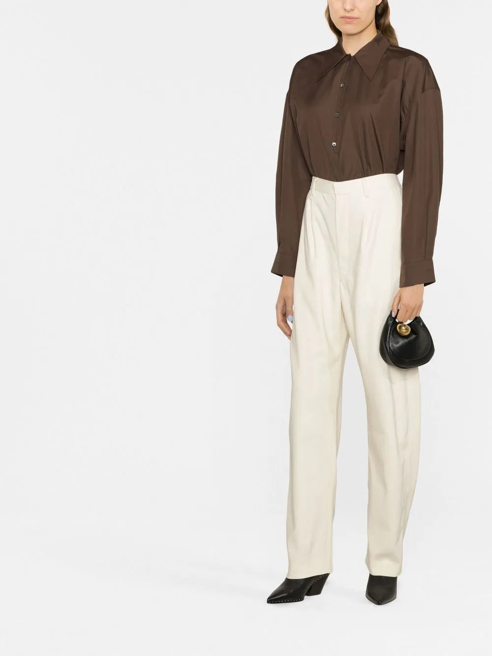 Straight-Leg Cotton-Blend Trousers
