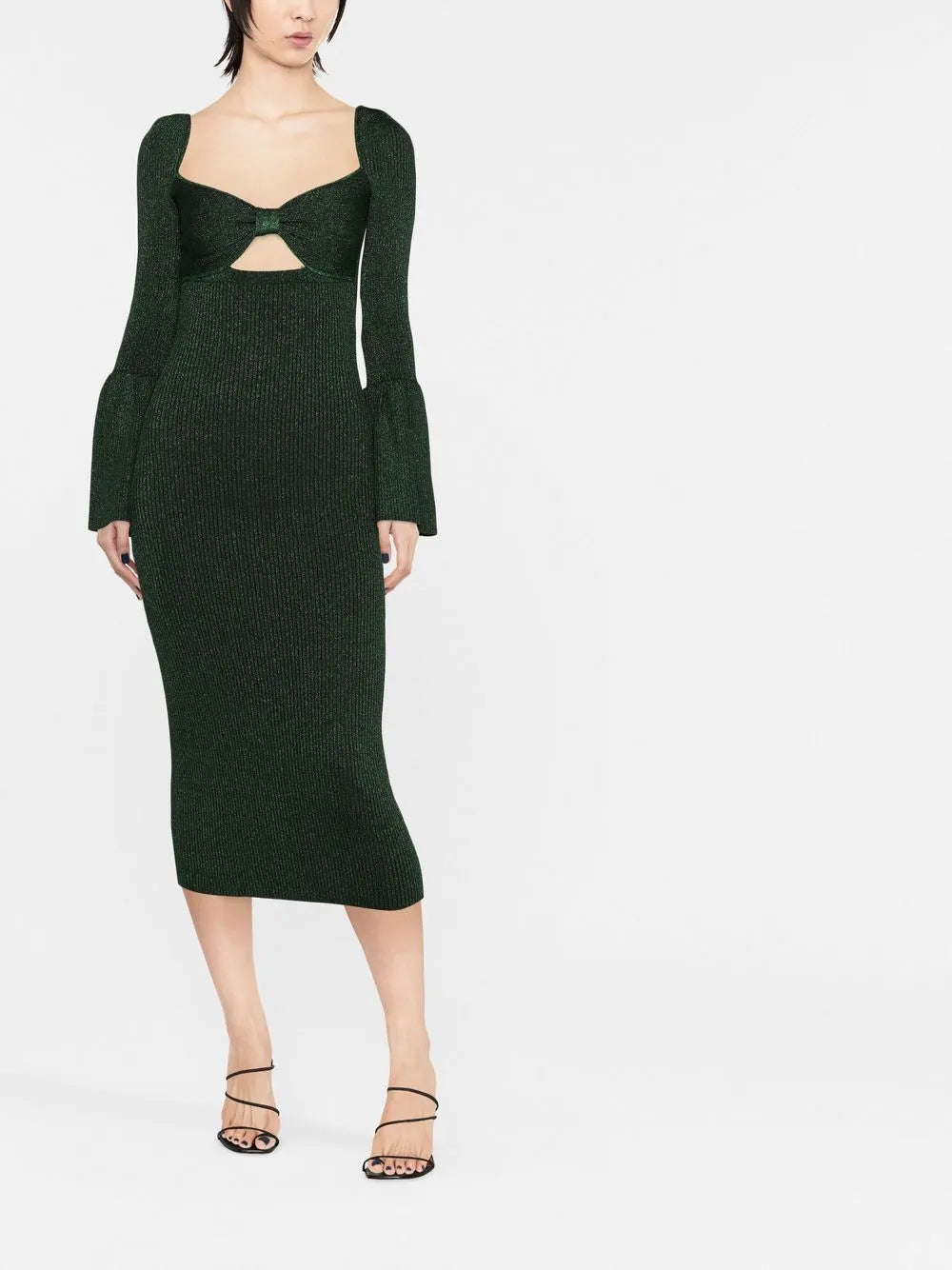 Bow-Detailed Cut-Out Midi Dress