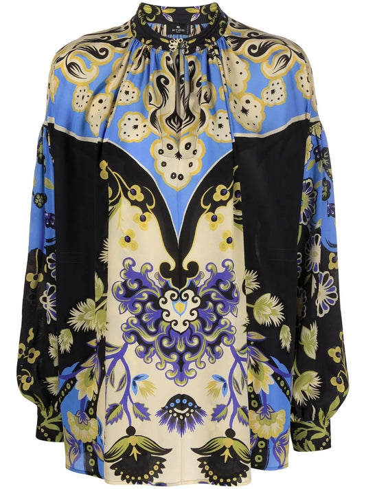 Floral-Print Blouse