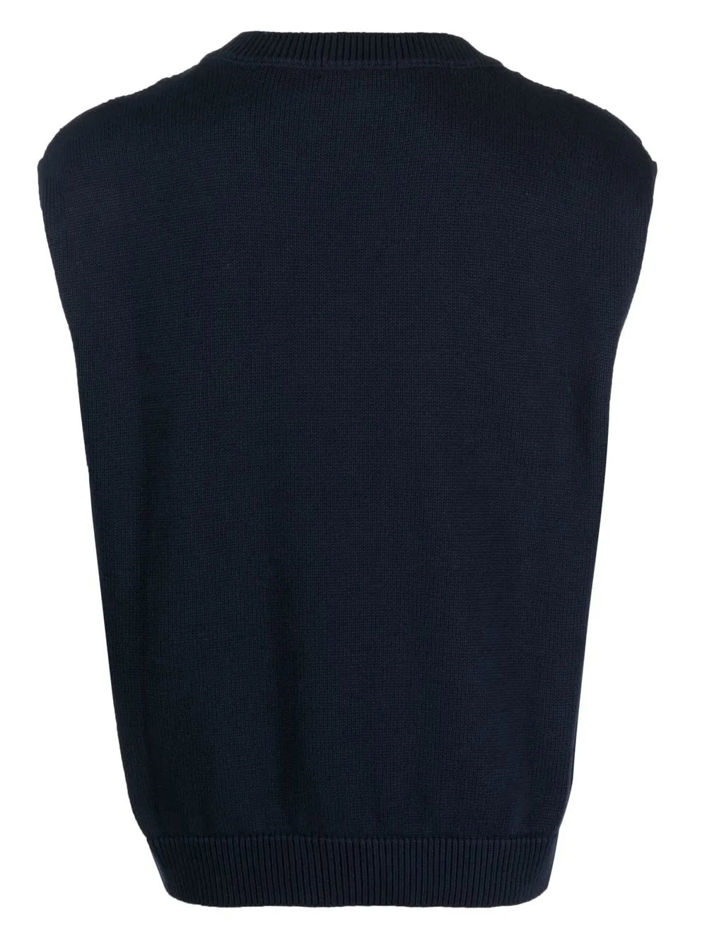Embroidered-Logo Cable-Knit Vest