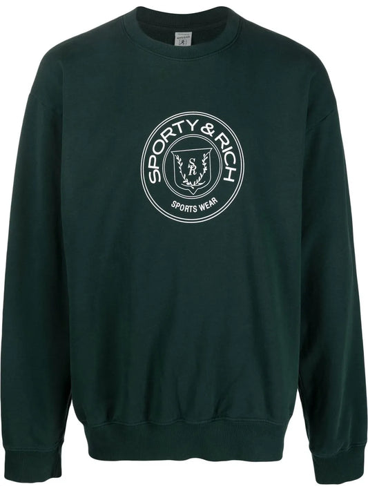 Logo-Print Crew Neck Jumper