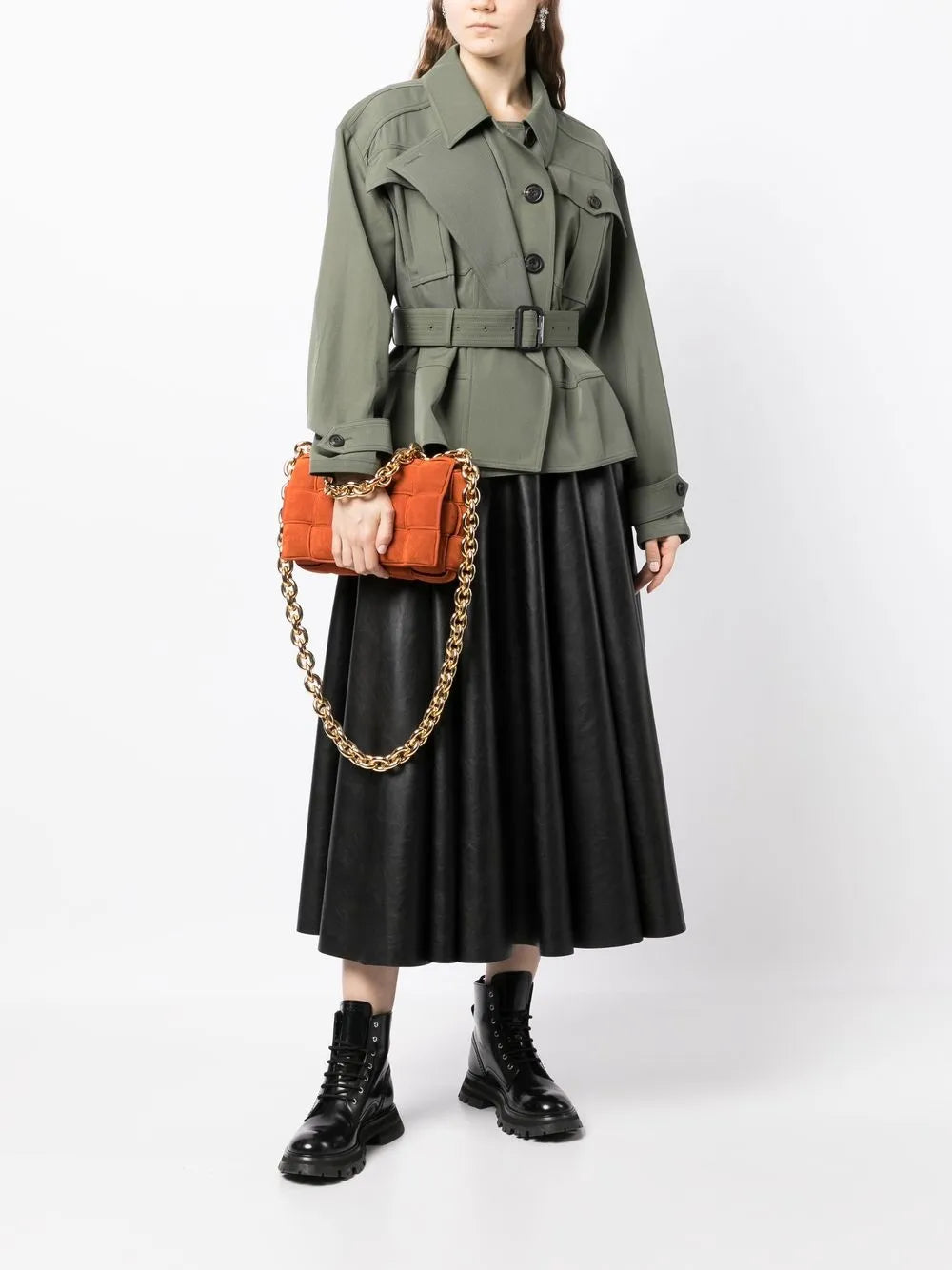 Peplum-Hem Belted Jacket