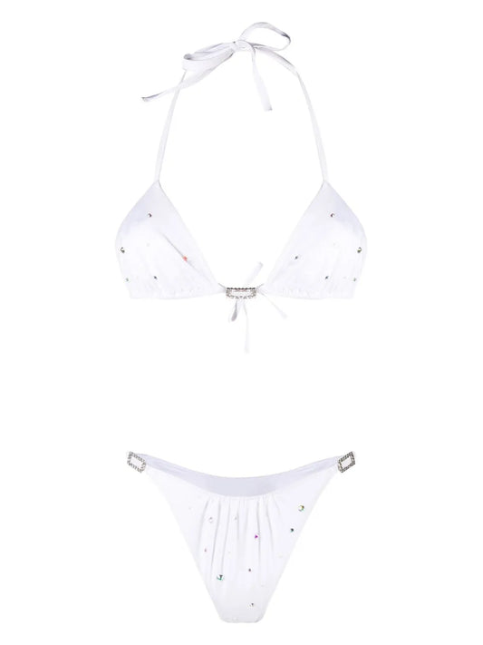 Rhinestone-Embellished Bikini Set