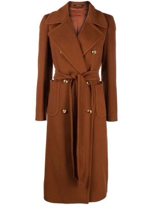 Double-Breasted Belted Coat