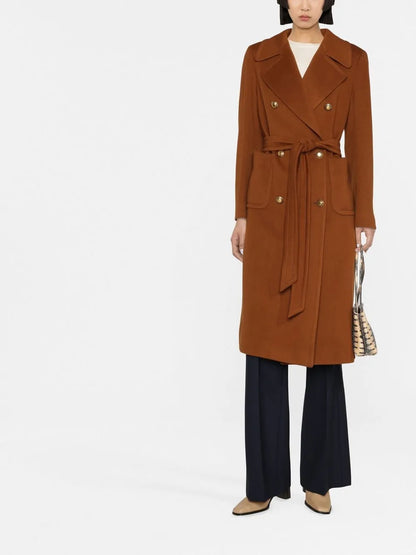 Double-Breasted Belted Coat