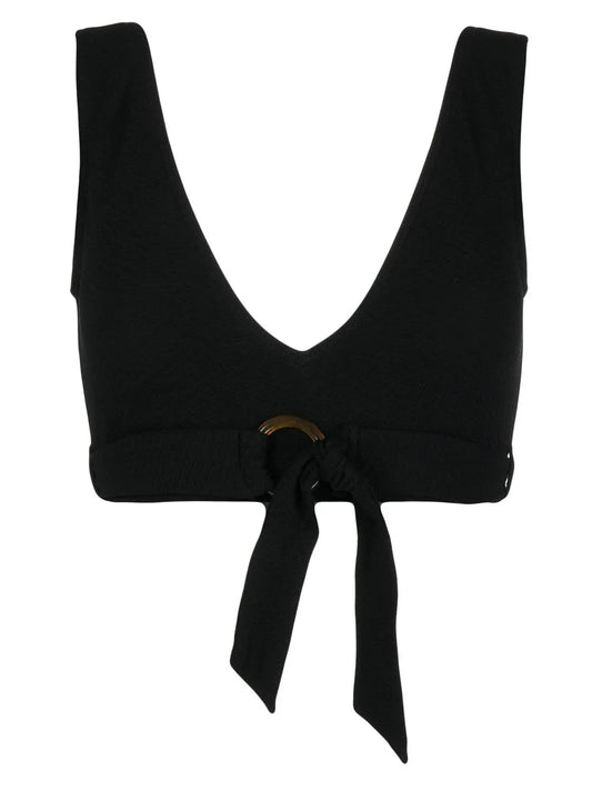 Ribbed V-Neck Bikini Top