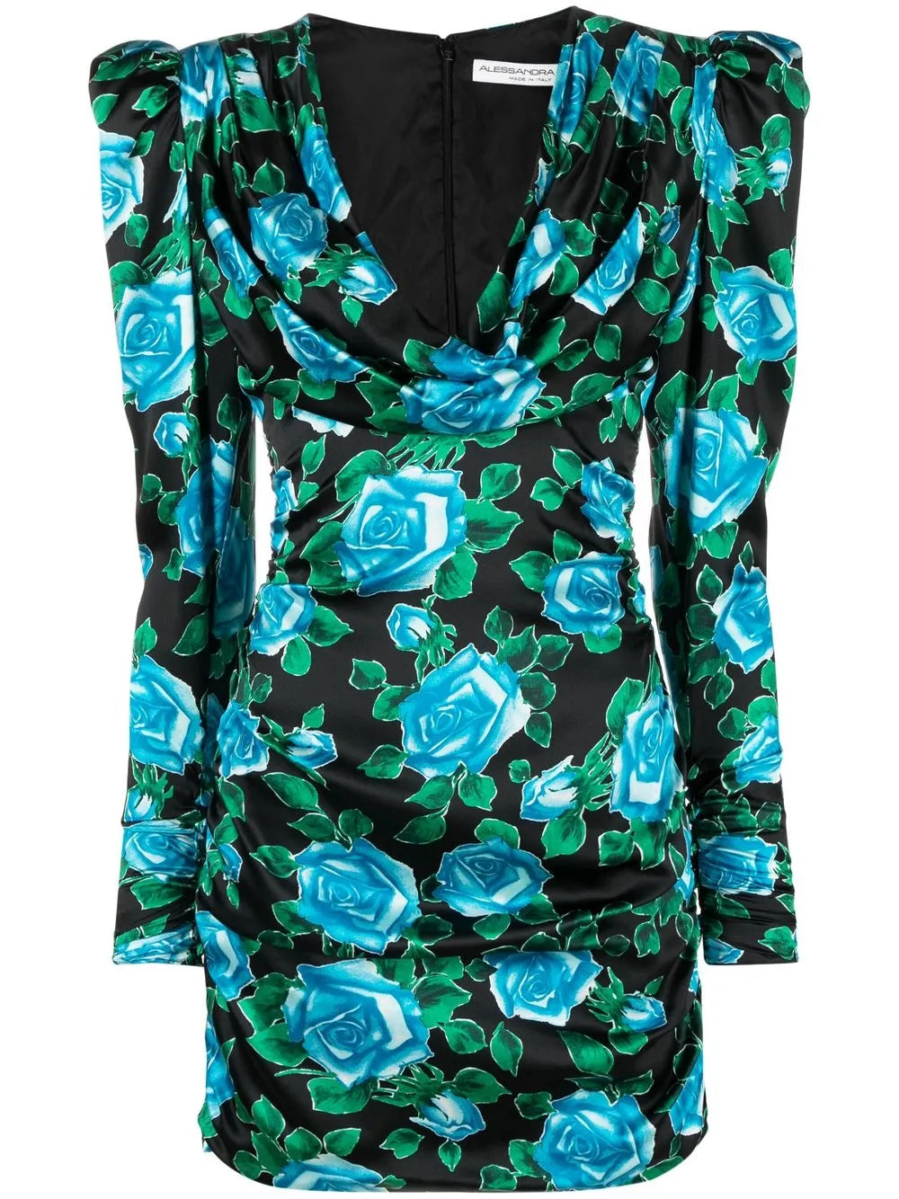 Rose-Print Mini Dress