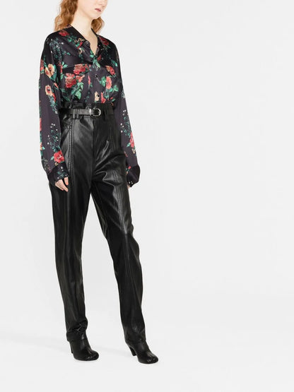 Floral-Print Silk Shirt