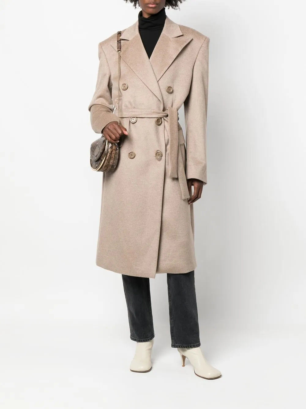 Double-Breasted Belted Coat