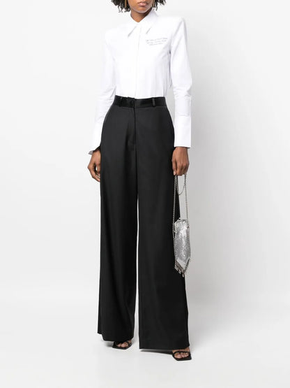Wool Wide-Leg Trousers