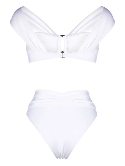 Gathered-Detail High-Waisted Bikini