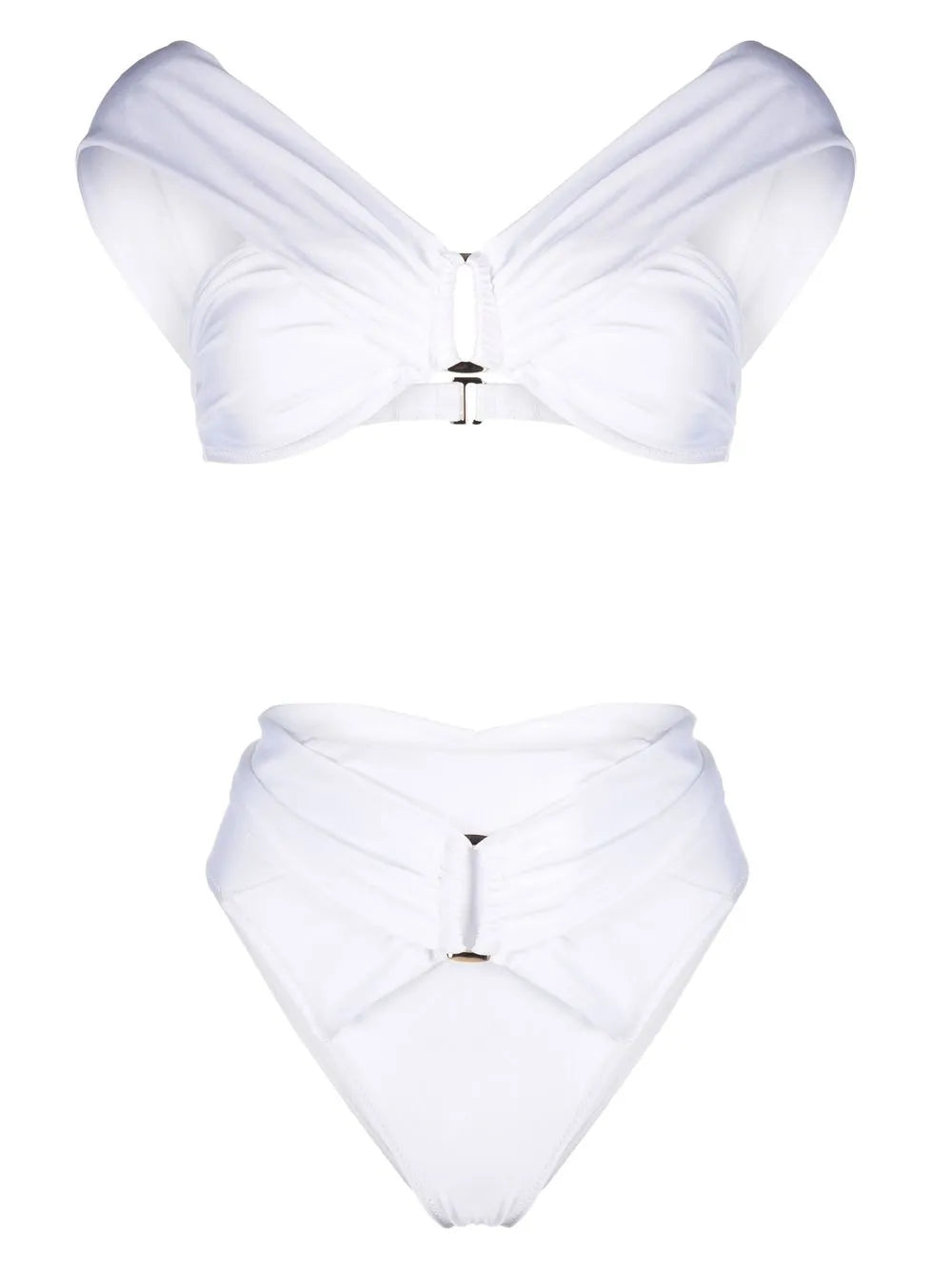 Gathered-Detail High-Waisted Bikini