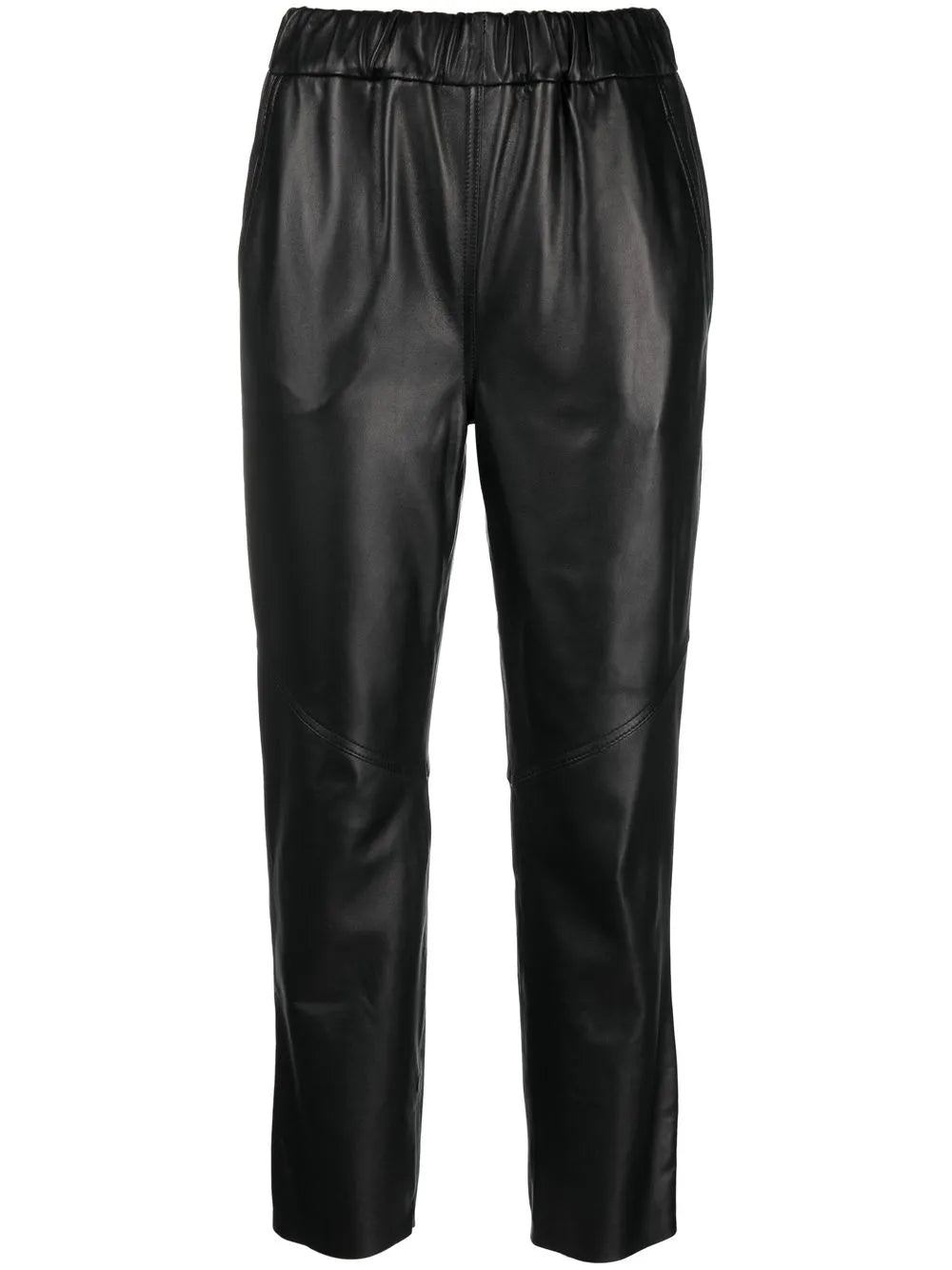 High-Rise Slim-Fit Biker Trousers