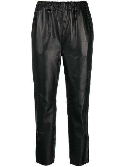 High-Rise Slim-Fit Biker Trousers