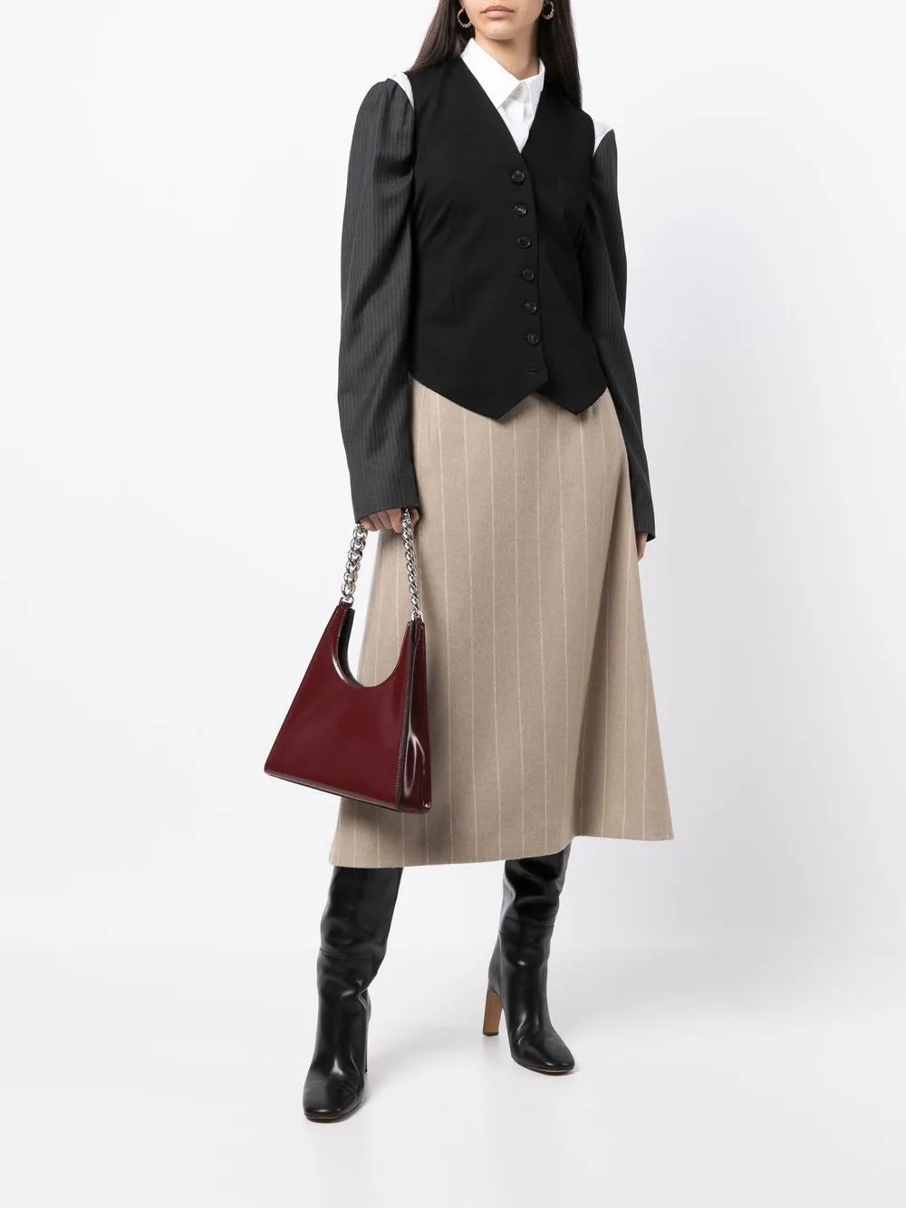 Pinstripe A-Line Skirt