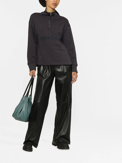 Logo-Embroidered Quarter-Zip Sweatshirt