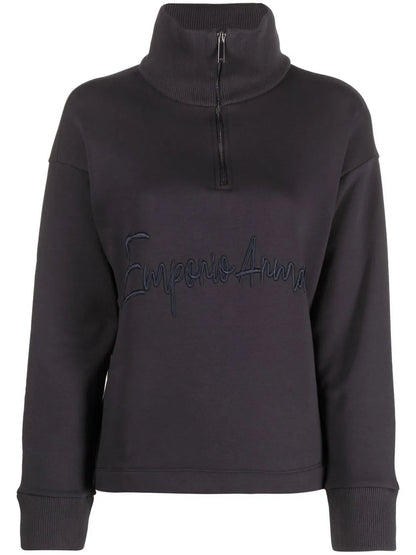 Logo-Embroidered Quarter-Zip Sweatshirt