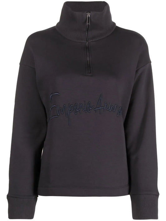 Logo-Embroidered Quarter-Zip Sweatshirt