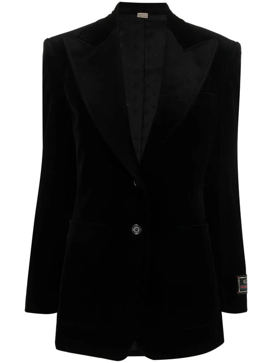 Single-Breasted Velvet Blazer