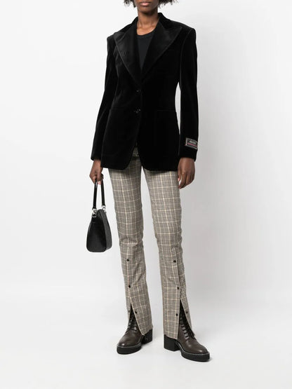 Single-Breasted Velvet Blazer