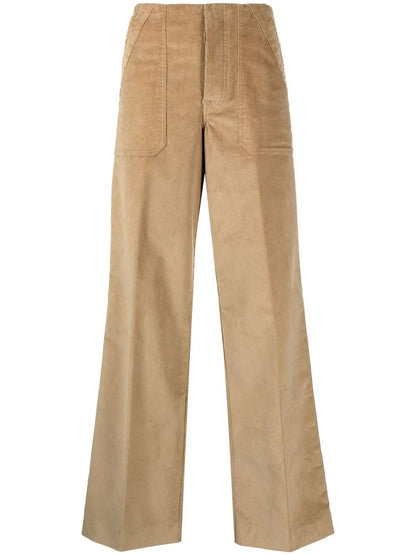 High-Waisted Straight Trousers