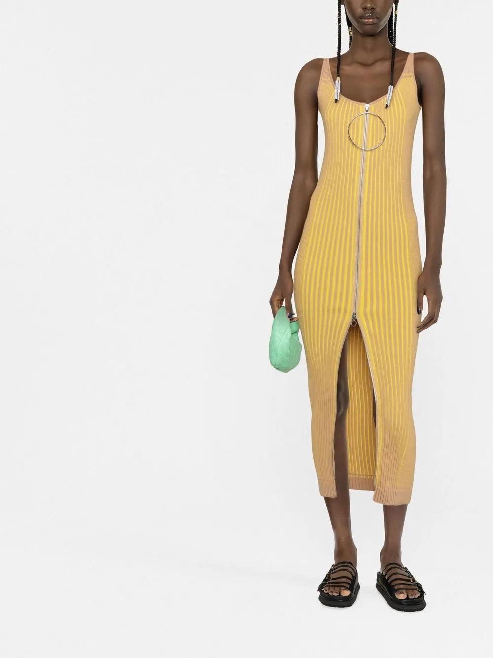 Two-Way Zip Midi Dress