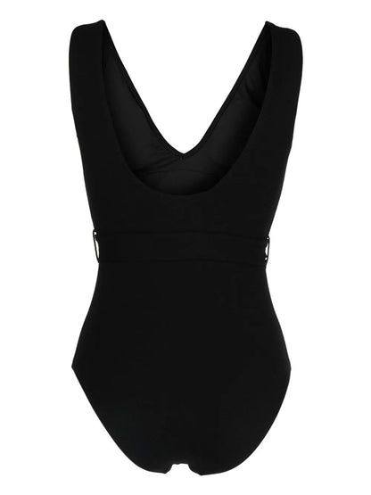 Ribbed V-Neck Swimsuit