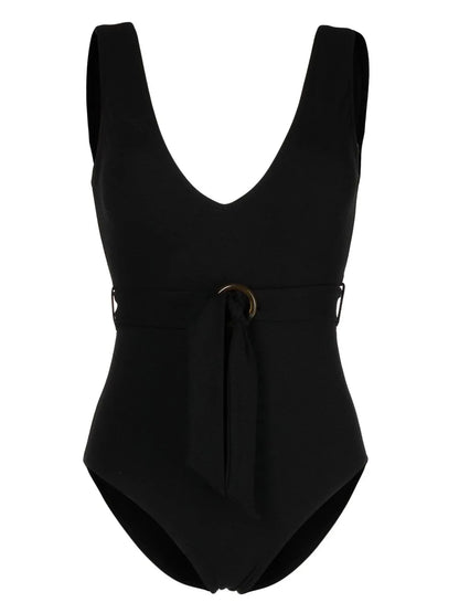 Ribbed V-Neck Swimsuit