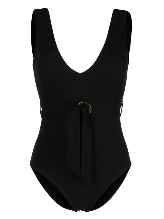 Ribbed V-Neck Swimsuit