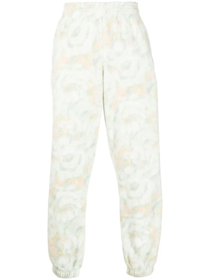 Textured Floral-Print Track Pants