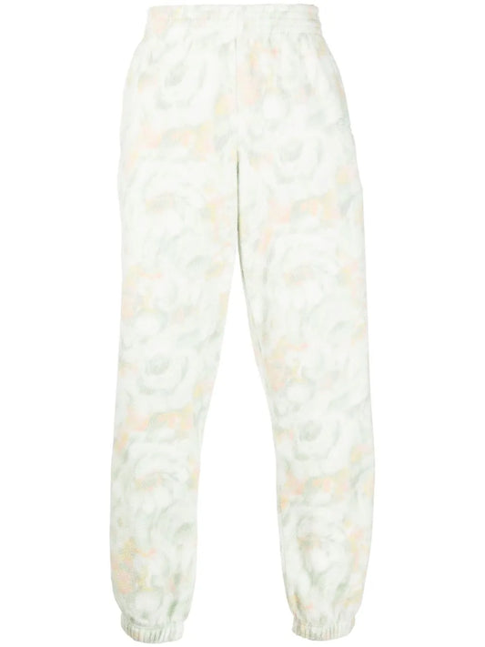 Textured Floral-Print Track Pants