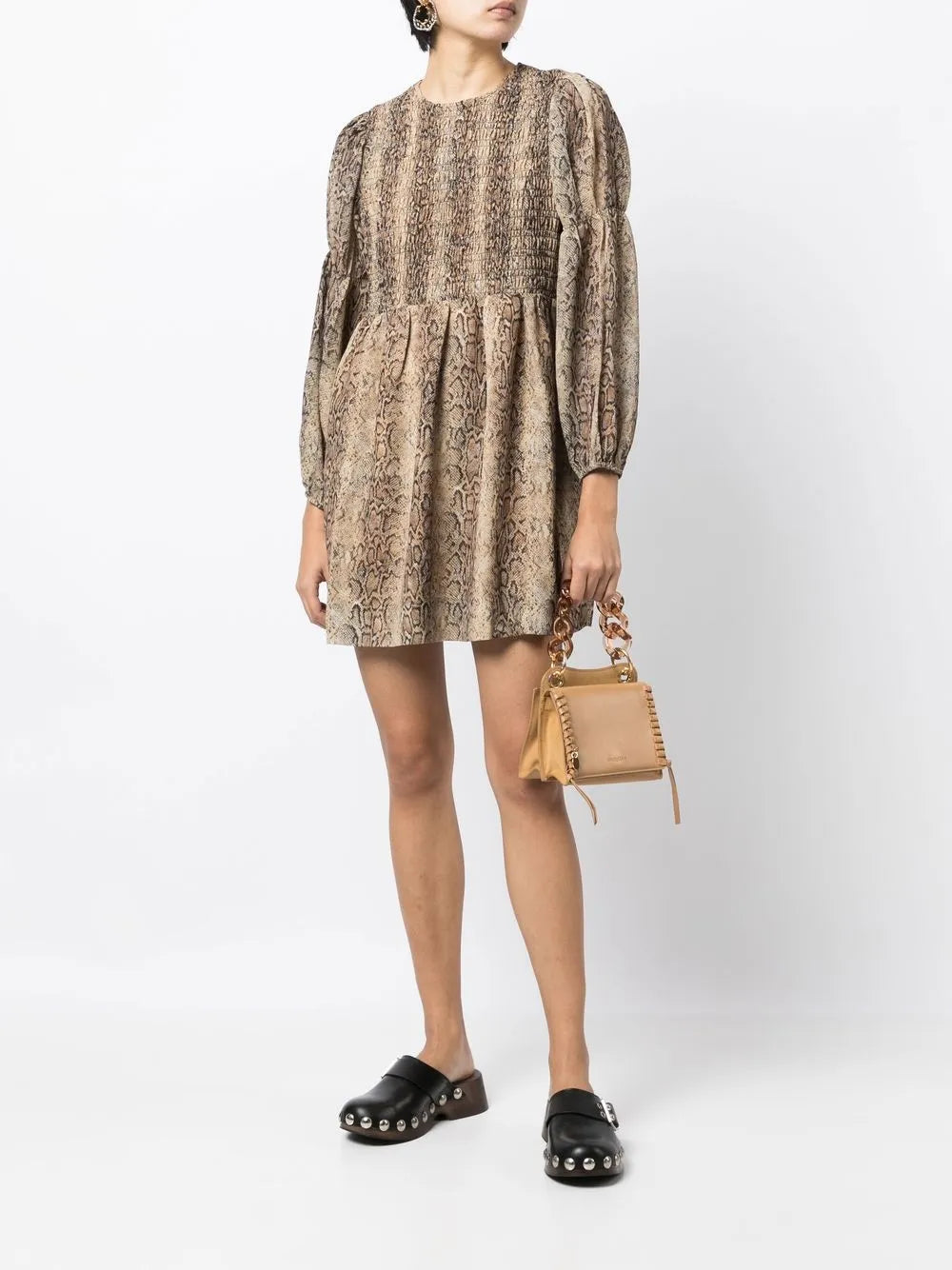 Snake-Print Mini Dress