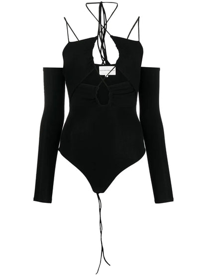 Off-Shoulder Tie-Detail Bodysuit