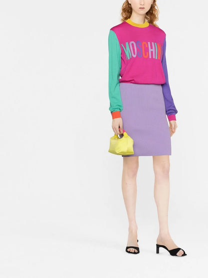 Intarsia Logo-Knit Sweater Dress