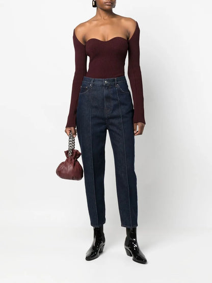 High-Waist Cropped Jeans