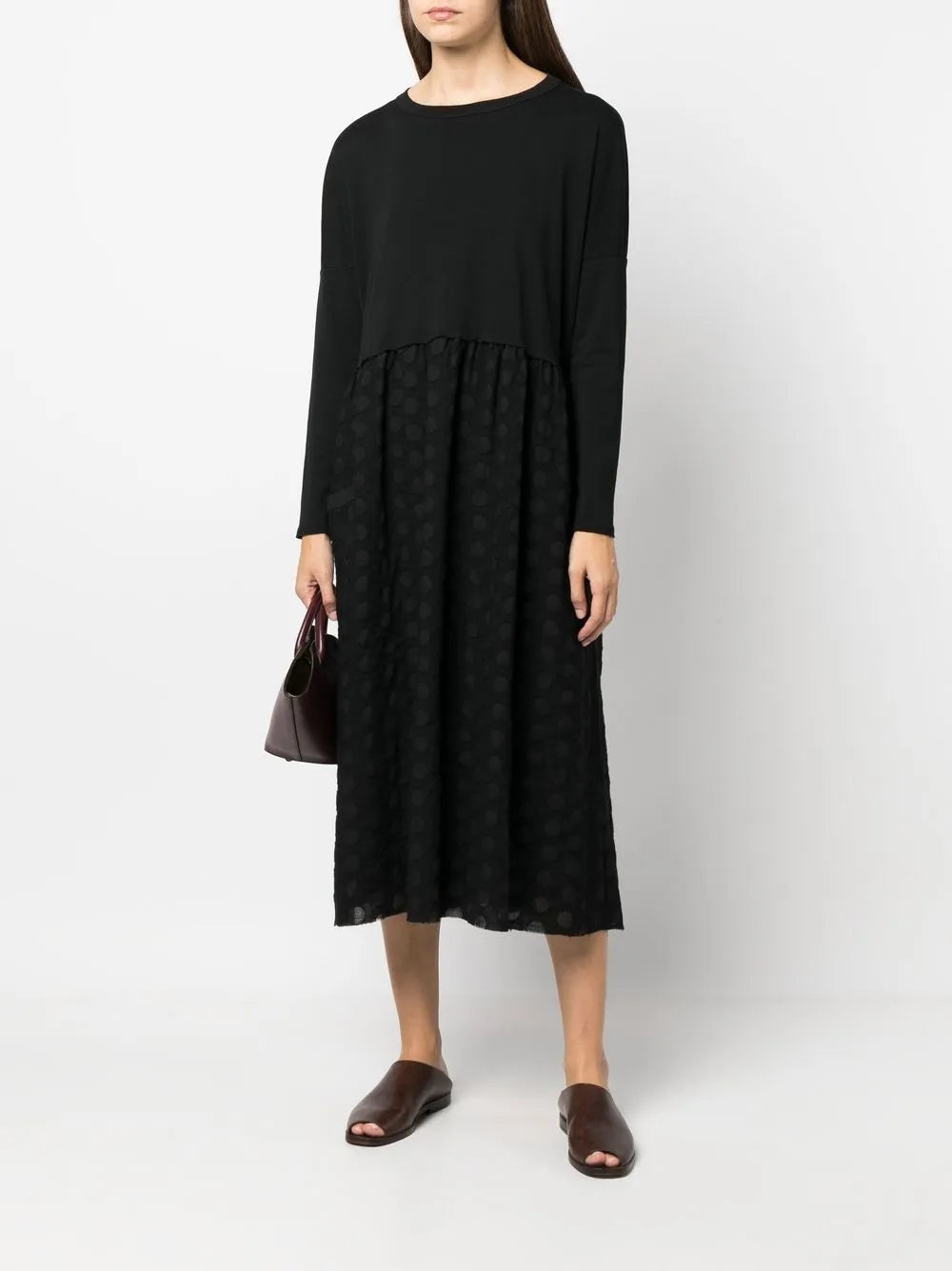 Long-Sleeved Woollen Shift Dress