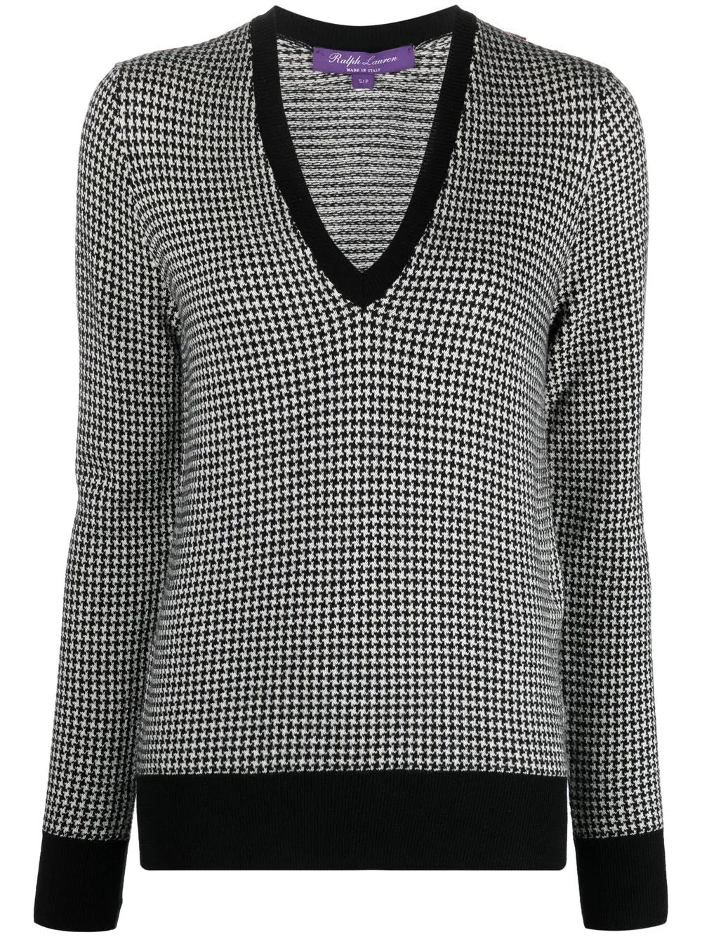 Houndstooth V-Neck Jumper