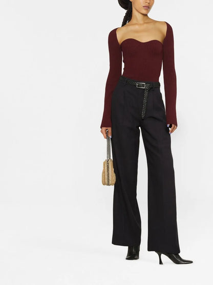 High-Waisted Wide-Leg Trousers