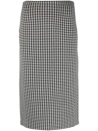 Houndstooth Pencil Skirt