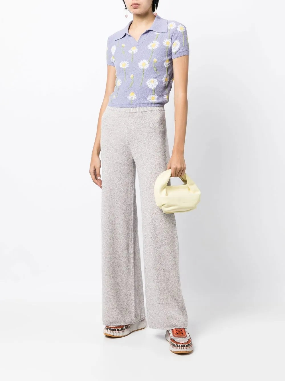 High-Waist Knitted Trousers