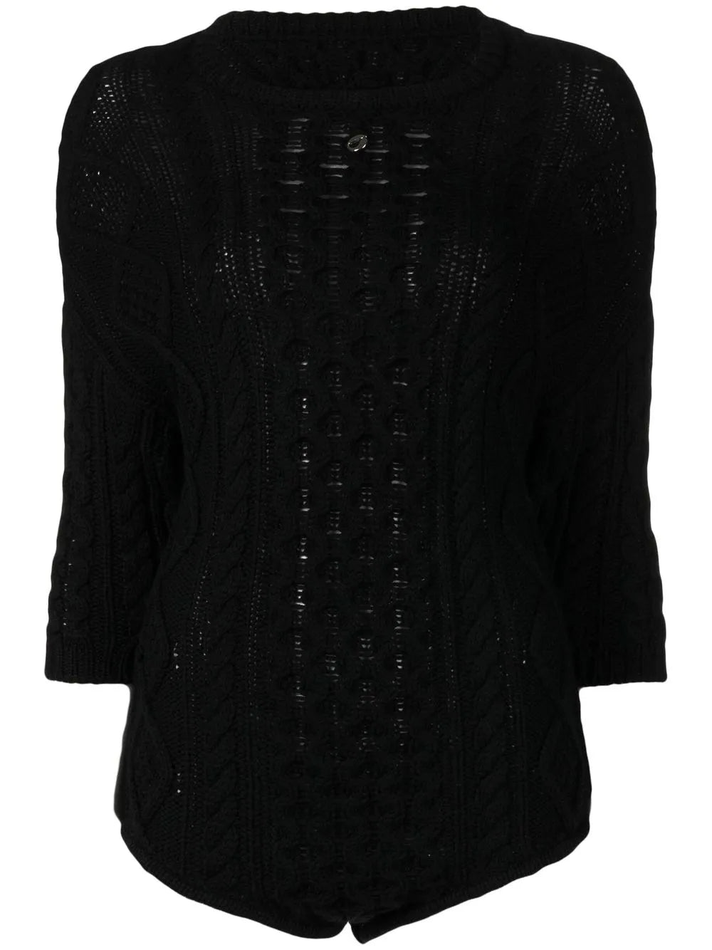 Hooded Cable-Knit Bodysuit