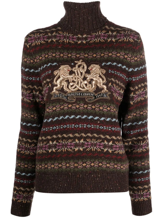 Fair-Isle Knit Logo-Embroidered Jumper
