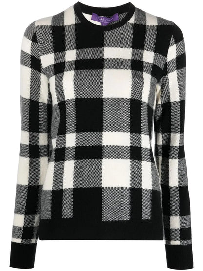 Houndstooth V-Neck Jumper