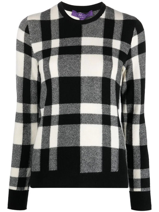 Houndstooth V-Neck Jumper