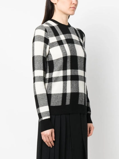 Houndstooth V-Neck Jumper